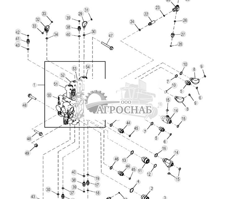 Трубопроводы заднего вспомогательного оборудования, механизированный поворотный отвал (PAT) - ST880371 254.jpg